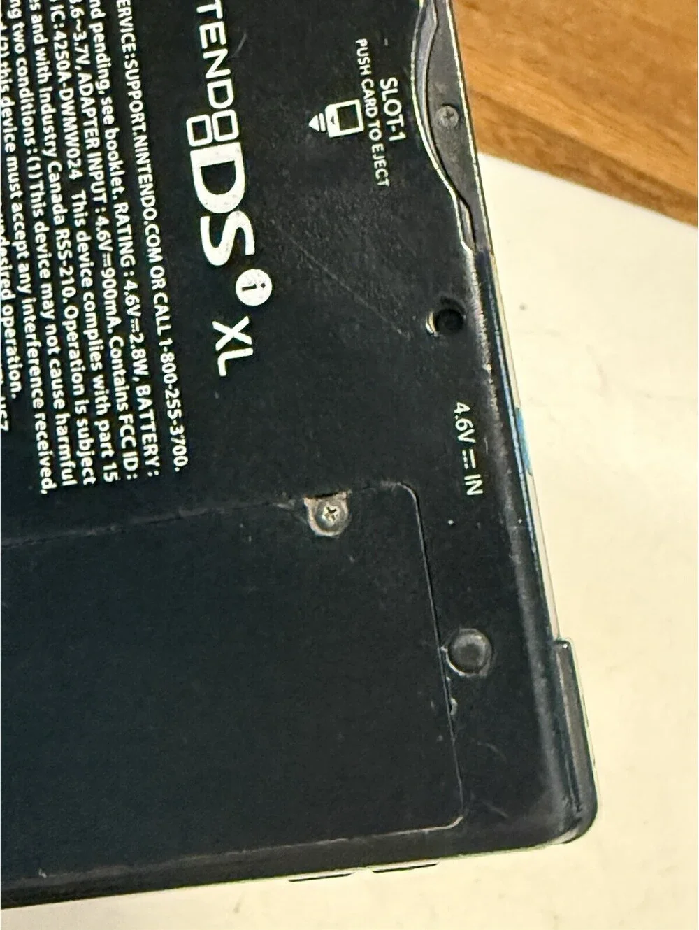 Nintendo DS XL Midnight Blue Console , ( Parts ) No Charger , Broken Hinge, Read